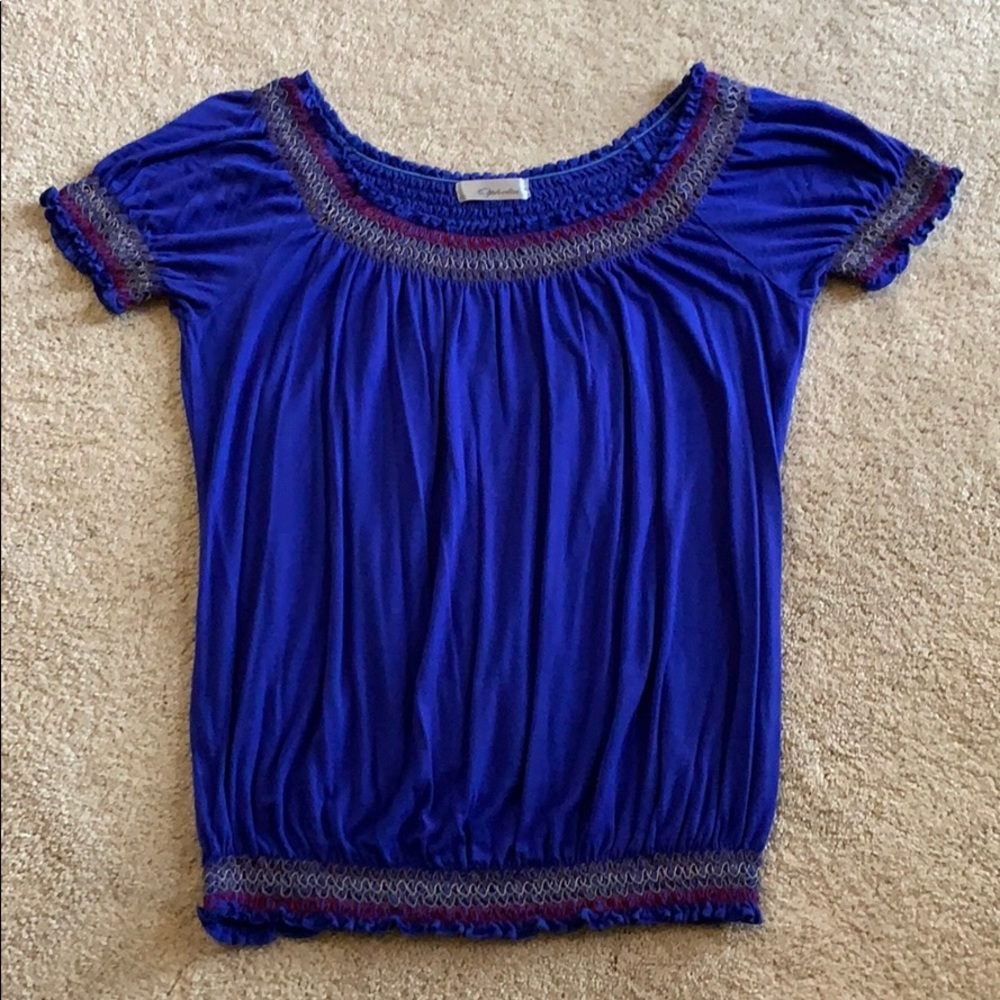 Soft purple/blue knit top